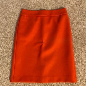 JCrew Orange Pencil Skirt size 2